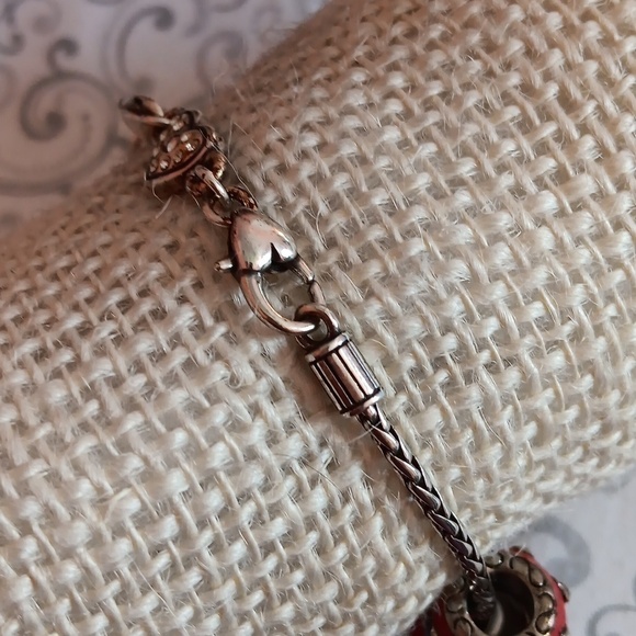 Brighton Silver Red and Blue Barrel Slide Bracelet - Picture 9 of 12